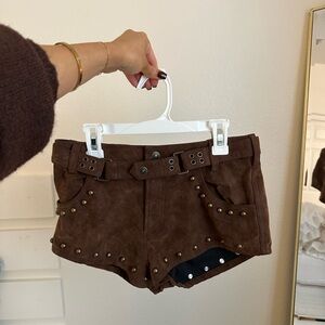 Free People Brown Micro Shorts